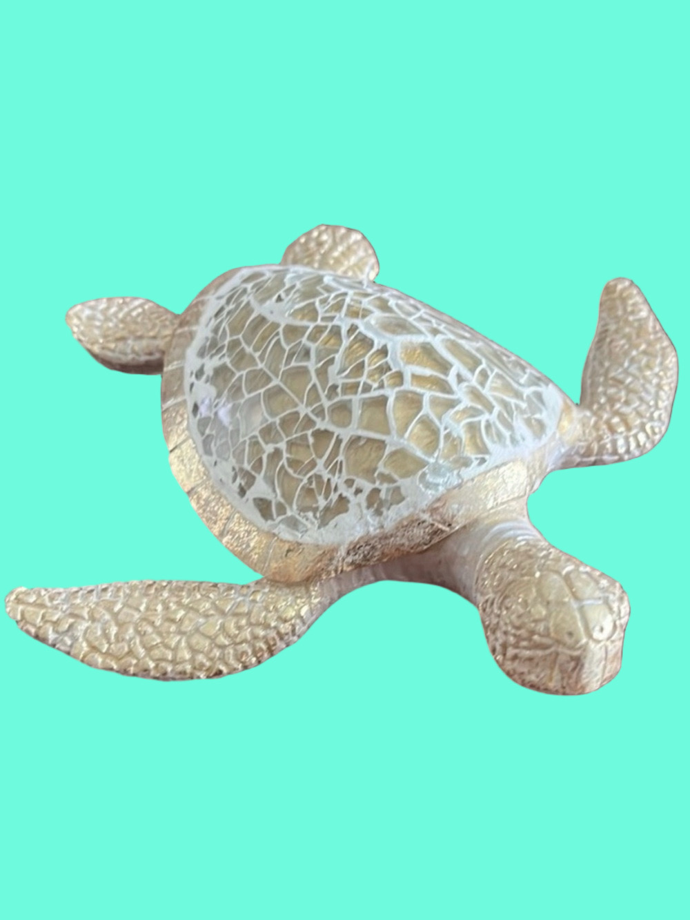 NWT Elegant Gold and Cream Sea Turtle Figurine